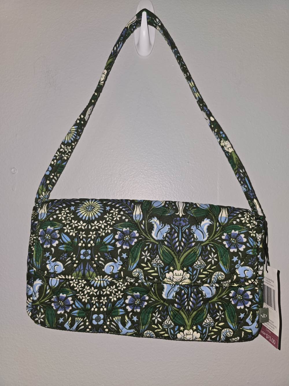 Vera Bradley Cotton Flap Shoulder Bag in Enchanted Woodland